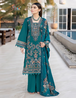 rama top- lawn with heavy self embroidery with patch work i bottom- semi lawn i dupatta- coyyon (pakistani copy) fabric embroidery work work festive  