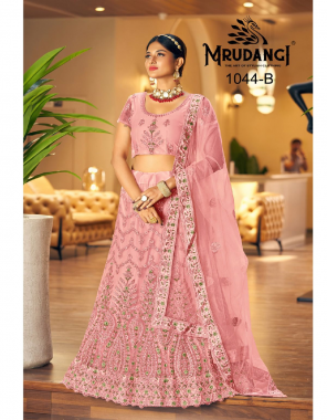 pink blouse fabric- resham embroidery with daimonds i lehenga fabric- resham embroidery work with daimonds & also added can can i dupatta fabric- fabric net & embroidered work with daimonds i work- resham embroidery work with daimonds & also added can can fabric embroidery work  work running 