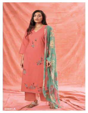 pink top- premium cotton with embroidery and border on daman i bottom- premium cotton i dupatta- chiffon printed  fabric embroidery work  work casual 