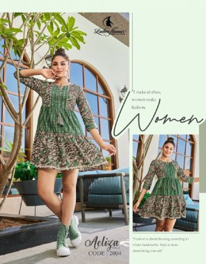 green cotton print & embroidery work with cotton lace i length- 36