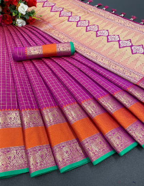purple fabric- banarasi handloom narayanpet katan silk with rich pallu i woven embossed design along with rich look blouse attached with the saree  fabric weaving work party wear 