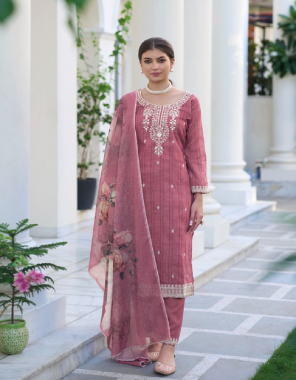 pink top- silk cotton with embroidery work (khatli handwork) i dupatta- organza digital print i bottom- pure cottton  fabric embroidery  work running 