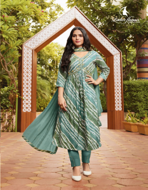 sky blue top- modal chanderi print with embroidery mirror with inner i bottom- heavy satin with lace i dupatta- chinon chiffon with lace i dupatta- chinon chiffon with lace dupatta (2.30 cut with 36 panna) fabric embroidery  work running 
