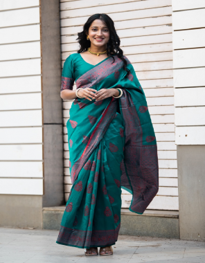 sky blue jacquard lichi (kota) (plain blouse) i saree- 5.50 m i blouse- 0.80 m fabric jacquard  work running 