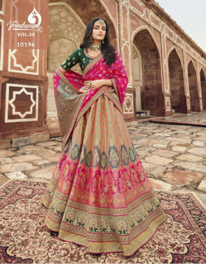 pink lehenga- banarasi silk i blouse- silk i dupatta- banarasi silk  fabric embroidary  work running 