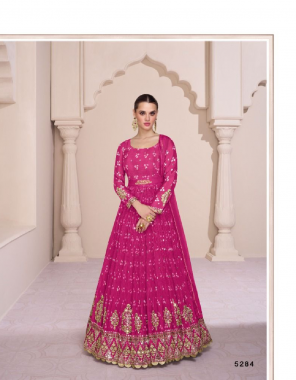 pink top- real georgette i bottom- real georgette i chinnon silk (front and back embroiderd) i dupatta- nazmeen (embroidered)  fabric embroidery  work party wear 