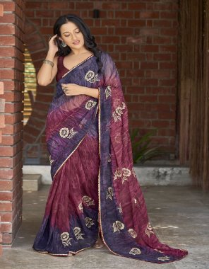 blue weightless georgette | blouse - banglori silk fabric  printed work wedding 