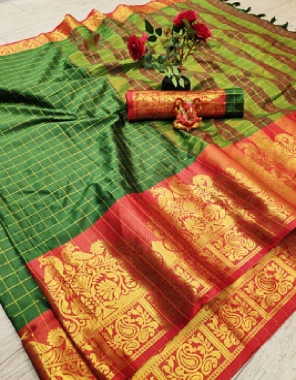green aura silk fabric printed work ethnic 