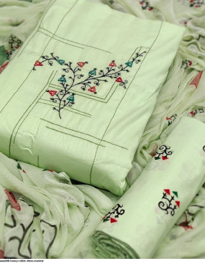 light rama top bottom - cotton | dupatta- nazmeen print  fabric embroidery work festive  