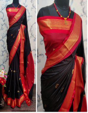 black saree - paithani silk | blouse - running fabric weaving  work wedding  