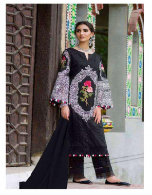 black top- pure cotton cambric with embroidery | bottom- solid cotton | dupatta - nazmin chiffon fabric embroidery work casual  