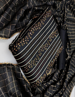 black top - cotton | bottom - heavy indo 2m | dupatta - chanderi 2.10m fabric embroidery handwork work wedding  