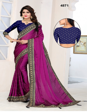 wine saree - rangoli silk | blouse - banarasi silk fabric embroidery  border work running  