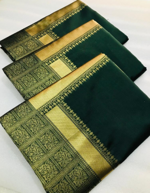 green saree - soft traditional banarasi lichi silk | blouse - beautiful heavy weaving work fabric weaving jacqaurd  work casual  
