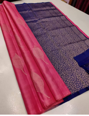 pink soft lichi silk fabric jacqaurd  work wedding  