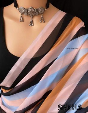 light pink saree - heavy georgette | blouse - banglori silk fabric printed work casual  