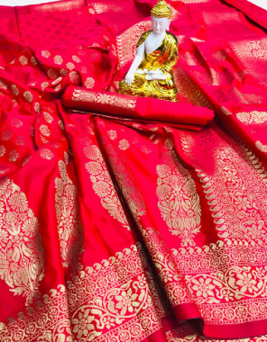 red pure jacqaurd  fabric jacqaurd weaving work casual  