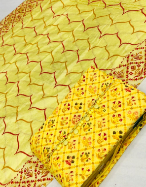 yellow  top - pure cotton print 2.25m | bottom - pure cotton print 2.50m | dupatta -cotton fancy printed 2.25m fabric printed  work wedding  