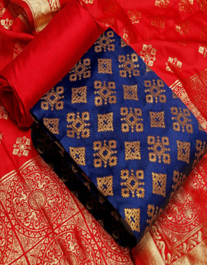 blue  top - banarasi silk (2m )50panna | bottom - heavy silk (2m) 56panna | dupatta - jacqaurd weaving (2.30m)24panna  fabric jacqaurd weaving  work wedding  