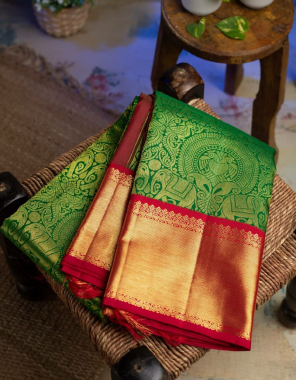 green red soft lichi silk fabric weaving jacqaurd  work casual  