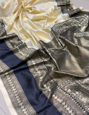 white blue soft lichi silk fabric weaving jacqaurd  work party wear  