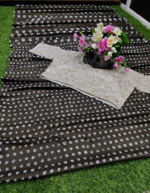 mehndi white saree - heavy kasturi silk digital print | blouse - thai silkheavy thread zari seqeunce work  fabric printed work party wear  