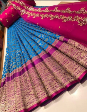 sky pink lehenga - kanjivaram silk 3.20m |blouse -banglori silk 1m |voni - pure organza 2.20m fabric embroidery  work party wear  