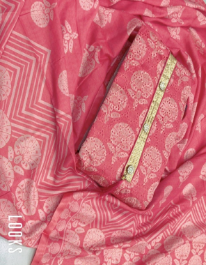 pink top -heavy modal print with shiffli boring work |inner -santoon |bottom -santoon 2.25m |dupatta - maslin digital print 2.1m fabric printed work casual  