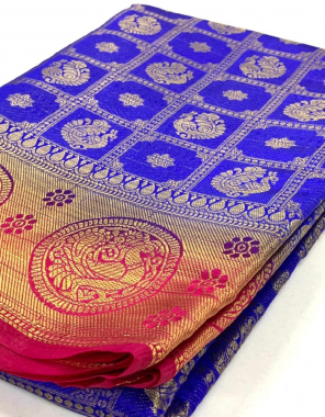 blue saree -soft silk |blouse -running fabric jacqaurd work festive  