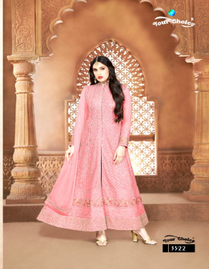 pink top-georgette |bottom -dull santoon |dupatta -nazmin fabric embroidery work casual  