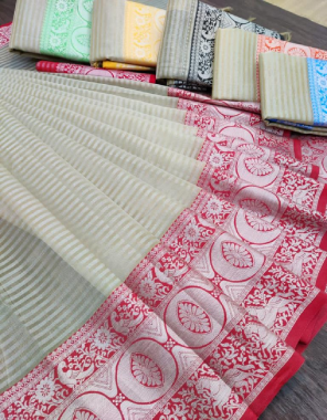 multi pure organza fabric weaving work wedding 