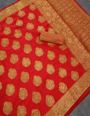 red soft lichi silk  fabric weaving jacqaurd work casual  