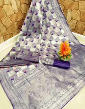 purple soft lichi silk  fabric weaving jacqaurd work casual  