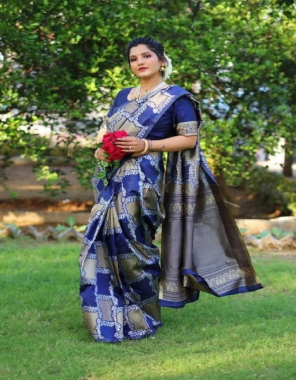 blue soft lichi kanchipuram silk fabric weaving jacqaurd work casual  