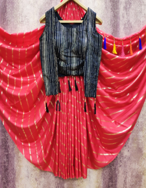 red saree -dolla foil print |blouse -soft cotton jacqaurd weaving full stitch 36 upto 40 fabric weaving foil print work party wear  
