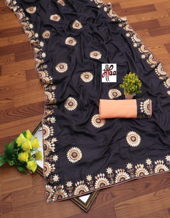 coffee saree-dolla silk |blouse -banglori silk fabric gotta patti  work ethnic 