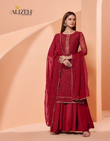 red top & dupatta - pure georgette | bottom & inner - dull santoon | top can be stitch up to 56 inches bust size | work - thread and sequance work fabric thread and sequance work casual 
