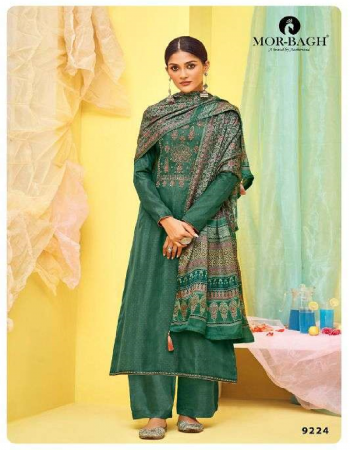 rama green top - premium dobby tussar silk | bottom - jam satin cotton | dupatta - pure gaji silk digital print  fabric embroidery work festive 