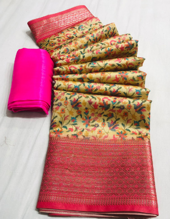 yellow soft cotton with bangluri satin blouse fabric digital printed work ethnic 