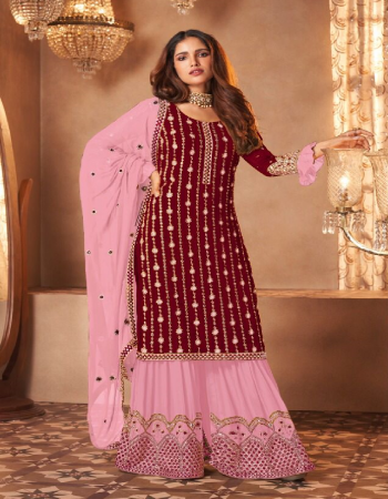 red top & sleeves - heavy faux georgette with embroidery work with 7mm sequance work | bottom - heavy faux georgette with embroidery work with 7mm sequance work |bottom - heavy faux georgette with embroidery work with 7mm sequance work ( 2.30 m ) | top inner - santoon with joint | dupatta - heavy faux georgette with 4 side embroidery lace work 7mm sequance work | top length - max upto 45 - 47