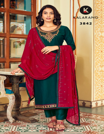 rama top - heavy parampara silk with work | bottom- parampara silk | dupatta - nazneen with work fabric embroidery work festive 