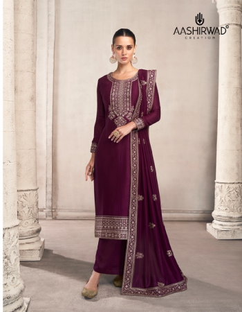 purple top - premium silk | inner - silk santoon | bottom - premium silk | dupatta - premium silk fabric embroidery work casual 