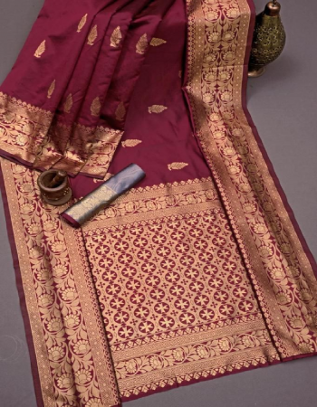 maroon soft lichi silk fabric jacquard  work casual 