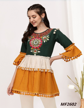dark green colorful heavily emboirdered long kedia tops in cotton | s - 34 chest | m - 36 chest | l - 38 - chest | xl - 40 chest | xxl - 42 - chest | length of kedita top 32 fabric embroidery work casual 