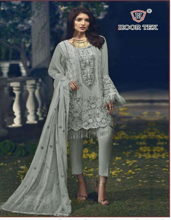 pastal green top - fox georgette with embroidery work with stone and hand work | bottom & inner - santoon | dupatta - nazmin with embroidery and sequance work | size - 54 ( 7xl) fabric embroidery work party wear 