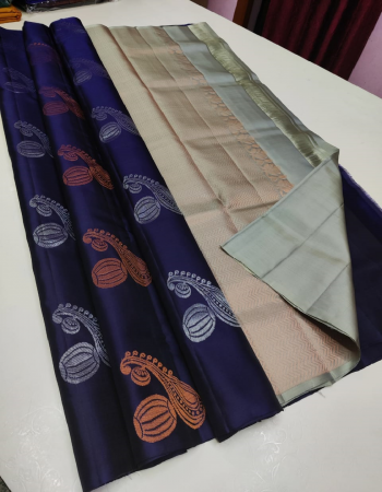 purple soft lichi kanchipuram silk  fabric weaving work festive 