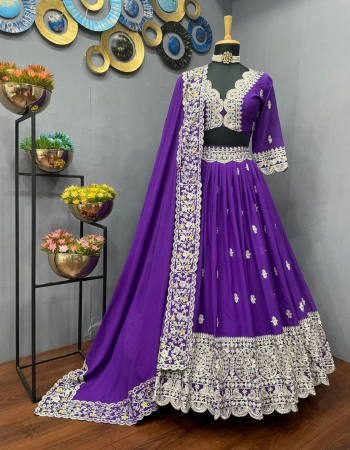 purple lehenga - tapeta silk | inner - crep | type - semi stitched upto 44| flair - 3 m canvas and can can | choli - tapeta silk | size - unstitch upto 42 | dupatta - georgette with four side lace work ( 2.20 m)  fabric embroidery work ethnic 