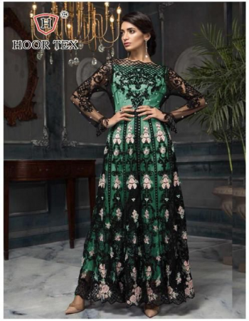 dark green top - heavy net with embroidery and stone work | bottom - santoon with patch work | inner  - santoon | dupatta - net with moti work | size - 48 ( 4xl ) fabric embroidery work party wear 