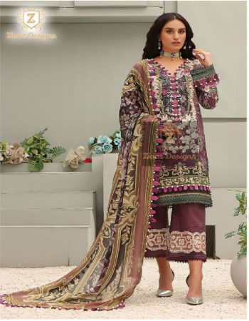 wine top - cotton | bottom - cotton | dupatta - silk [ pakistani copy ] fabric embroidery work festive 