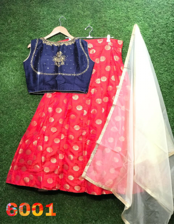 red lehenga - jacquard | inner - micro cotton | waist - support upto 42| length - 41| flair - 4m | closer - drwastring and tassles | blouse - cotton | size - 36 atler upto 40 